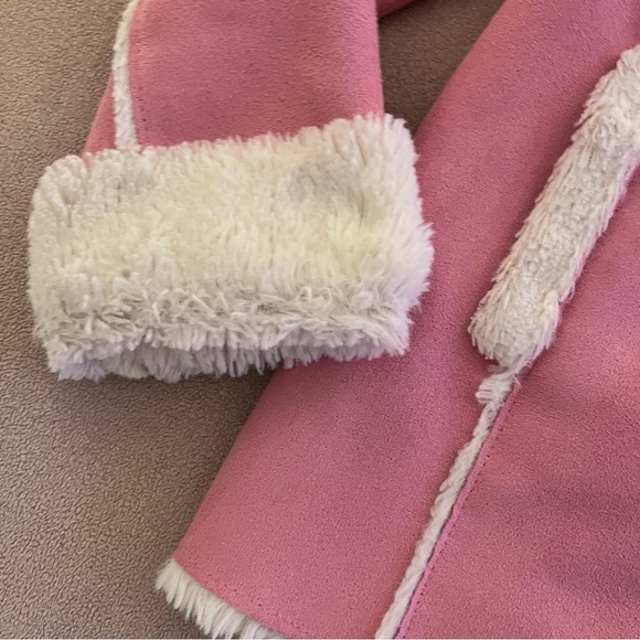 Gymboree Cozy Owl Pink Faux Shearling Coat - Picture 5 of 7